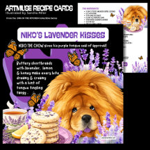 NIKO'S LAVENDER KISSES Art Muse Recipe Card -CHOW