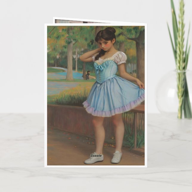 Cartão Niña soniando que es un bailarina (Verso)