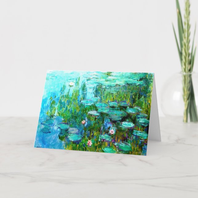 Cartão Ninfas por Claude Monet Notecard (Frente)