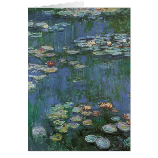 Cartão Ninféias de Claude Monet, Flores Vintage (Frente)