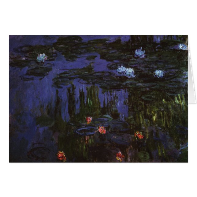 Cartão Ninféias de Claude Monet, Impressionismo Vintage (Frente Horizontal)