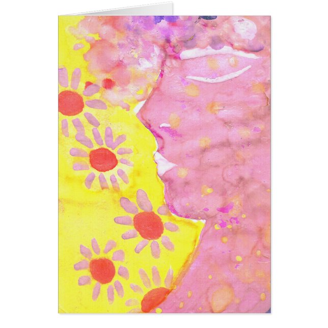 Cartão Ninfhs Folk Art de AnyaC VAZIO Papel de carta (Frente)