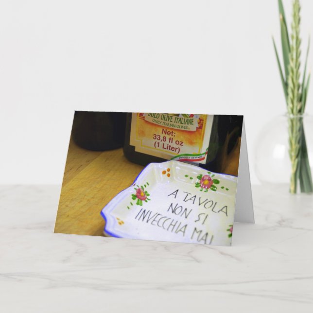 Cartão Ninguém envelhece na Mesa (Frente)