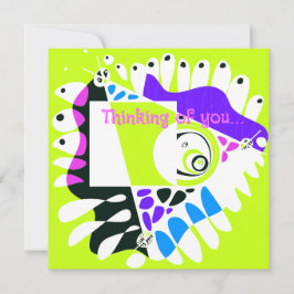 Cartão Ninho de Pássaro - Pensamento branco Verde limão d