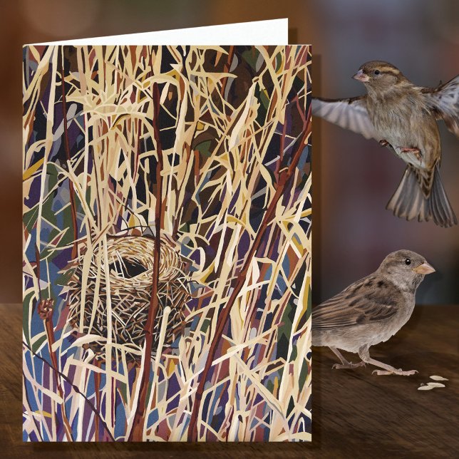 Cartão Ninho de Vida Selvagem em Branco (Criador carregado)