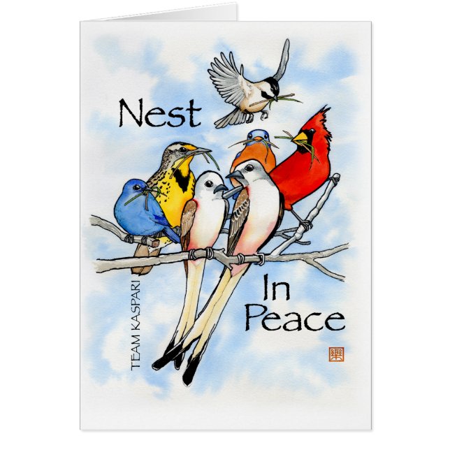 Cartão Ninho na paz:  Equipe Kaspari (Frente)