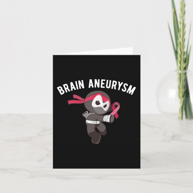 Cartão Ninja Brain Aneurysm Sensibilização Artes Marciais (Frente)