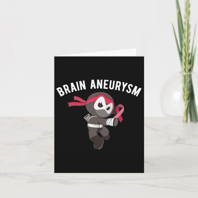 Cartão Ninja Brain Aneurysm Sensibilização Artes Marciais (Frente)