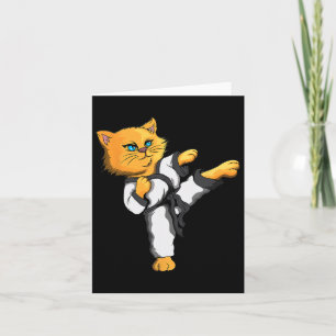 Cartão Ninja Cat Karate Martial Arts Taekwondo Proprietár
