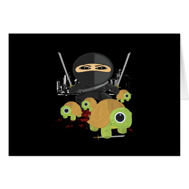 Cartão Ninja com tartarugas (Frente Horizontal)