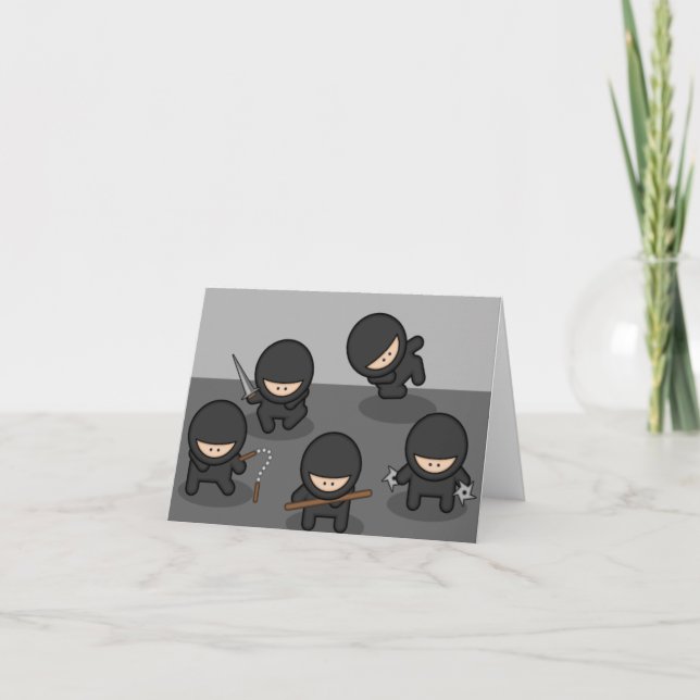 Cartão Ninja Greeting Card or Note Card (Blank Inside) (Frente)