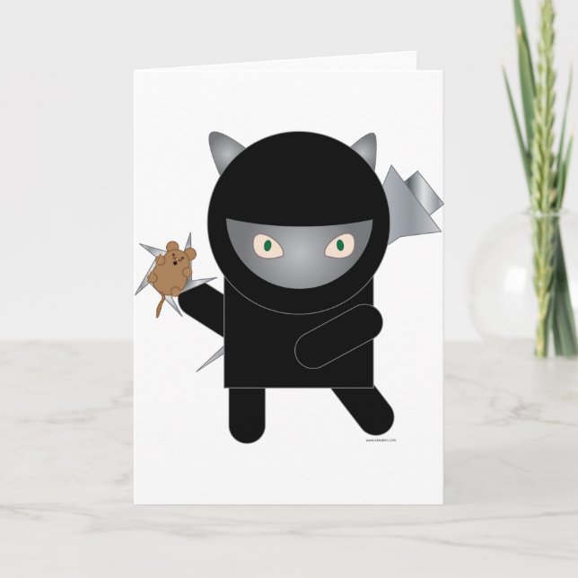 Cartão ninja kitty greeting card (Frente)