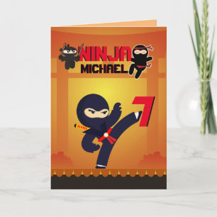 Cartão NINJA Movie Star Warrior Bicking it Karate Kids