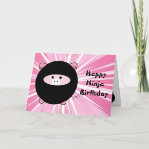 Cartão Ninja Pig Happy Birday