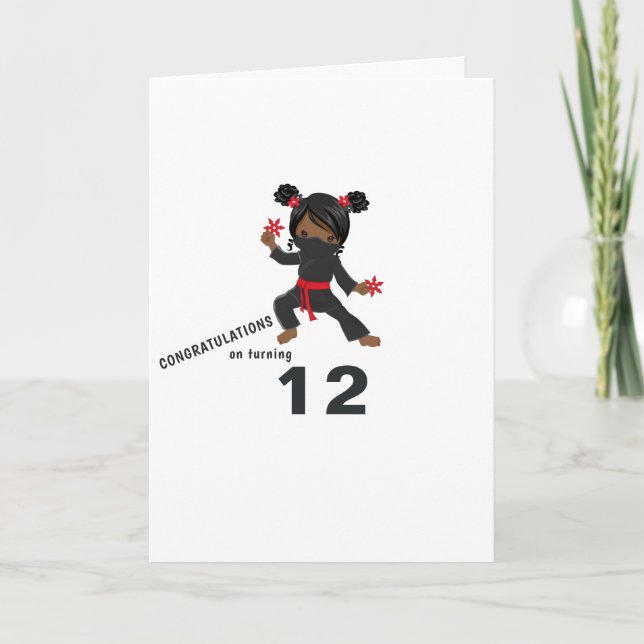 Cartão Ninja theme Birthday Greeting (Frente)