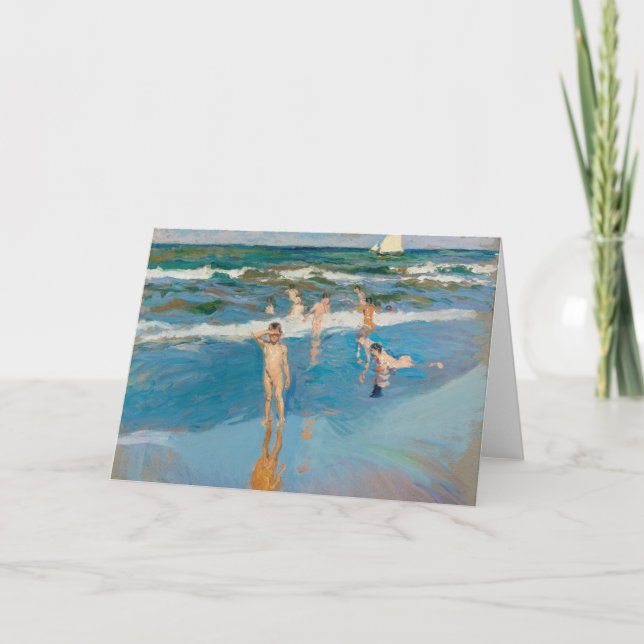 Cartão Niños en el Mar | Joaquín Sorolla (Frente)