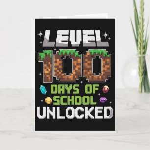 Cartão Nível 100 Dias De Escola Desbloqueado Gamer Boy Cr