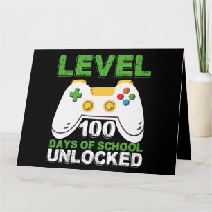 Cartão Nível 100 Dias De Escola Desbloqueado Gamer Vídeo