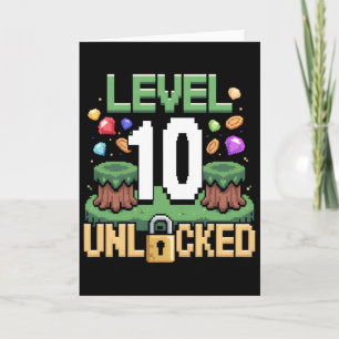 Cartão Nível 10 Jogos Desbloqueados 10º Aniversário Gamer