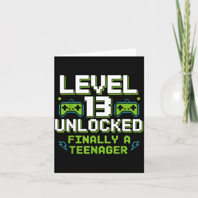Cartão Nível 13 desbloqueado finalmente um adolescente an (Frente)