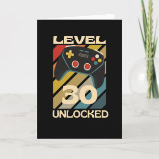 Cartão Nível 30 Desbloqueado Divertido de Jogo