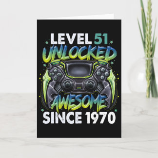 Cartão Nível 51 Desbloqueado Incrível Desde 1970 Aniversá