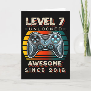 Cartão Nível 7 Desbloqueado Jogo Sete 7º Aniversário 7 An