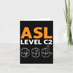 Cartão - Nível C2. Asl - Linguagem de Sinais de Consciênc