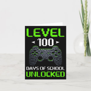 Cartão Nível De Controlador De Jogo 100 Dias De Escola De