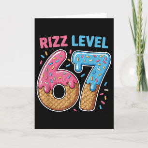 Cartão Nível Rizz 67 Gíria Alfa Geração 67º Número Sorvet