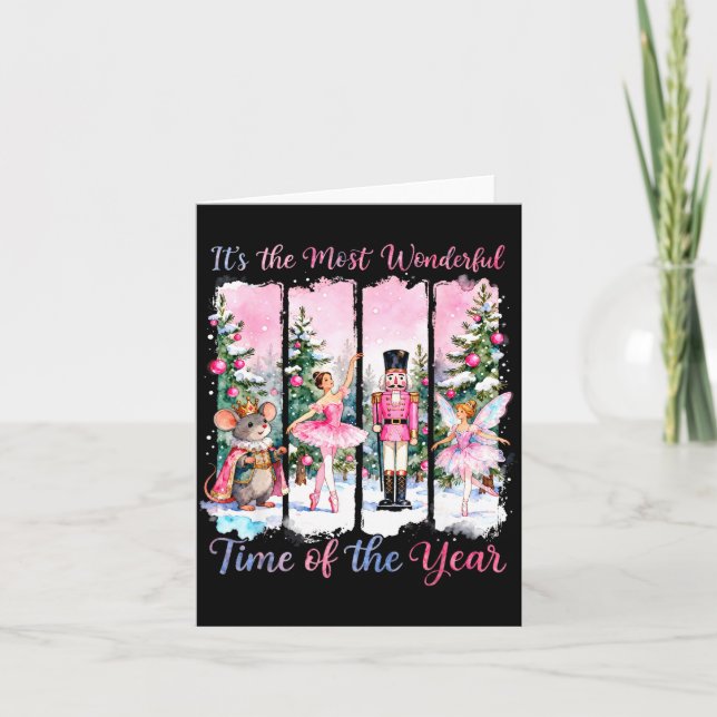 Cartão Nk Coquette Bow Nutcracker Friends Snow Globe Chri (Frente)