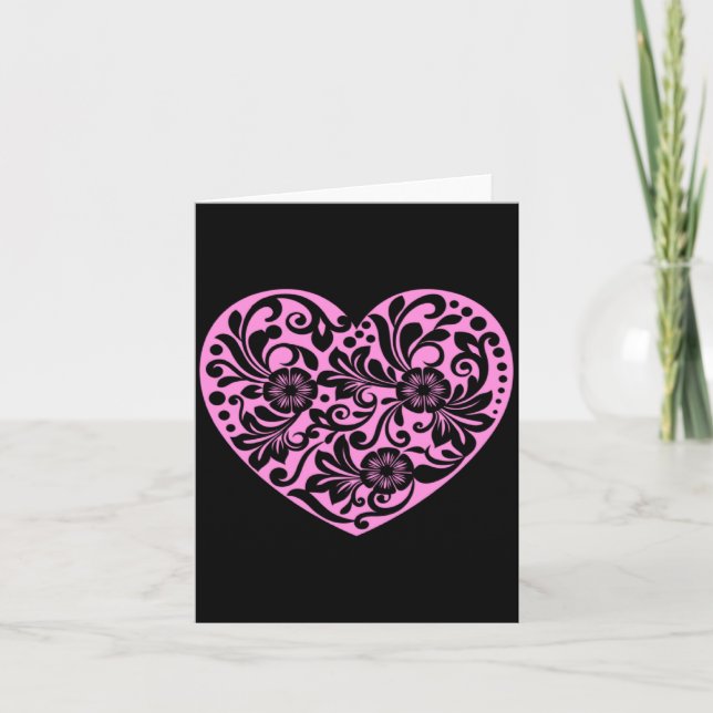 Cartão Nk Heart With Flowers Cut Out Cute Valentine Fav  (Frente)