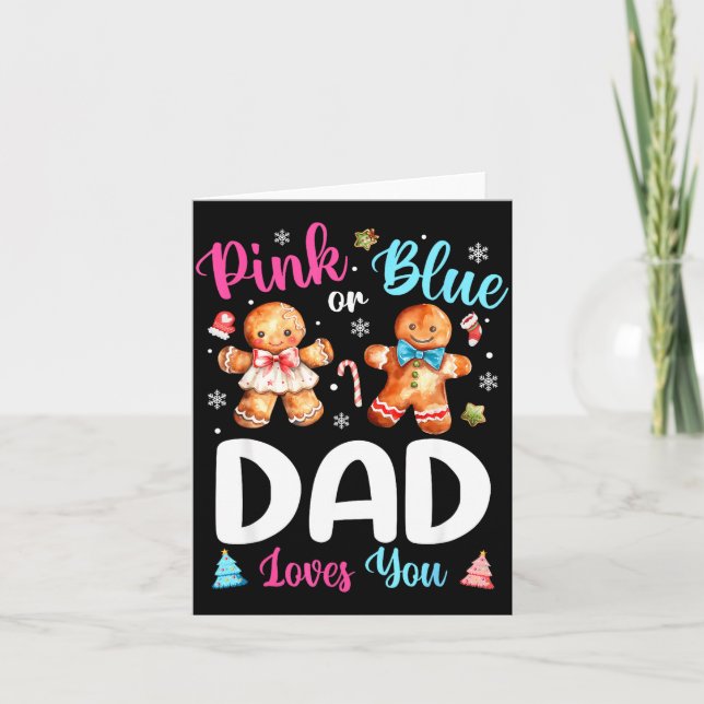 Cartão Nk Or Blue Dad Loves You Gender Reveal Christmas  (Frente)