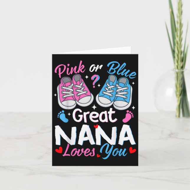 Cartão Nk Or Blue Great Nana Loves You Gender Reveal  (Frente)