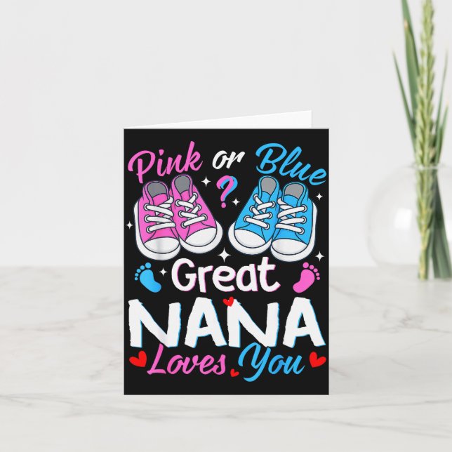 Cartão Nk Or Blue Great Nana Loves You Gender Reveal  (Frente)