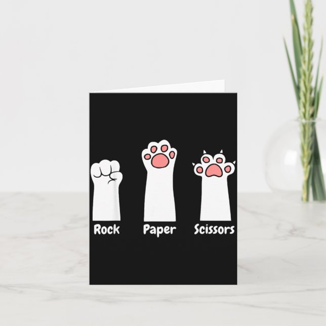 Cartão Nk Paw Prints Pet Lover Rock Paper Scissors Hand G (Frente)