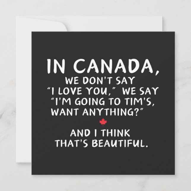 Cartão No Canadá não dizemos que te amo (Frente)
