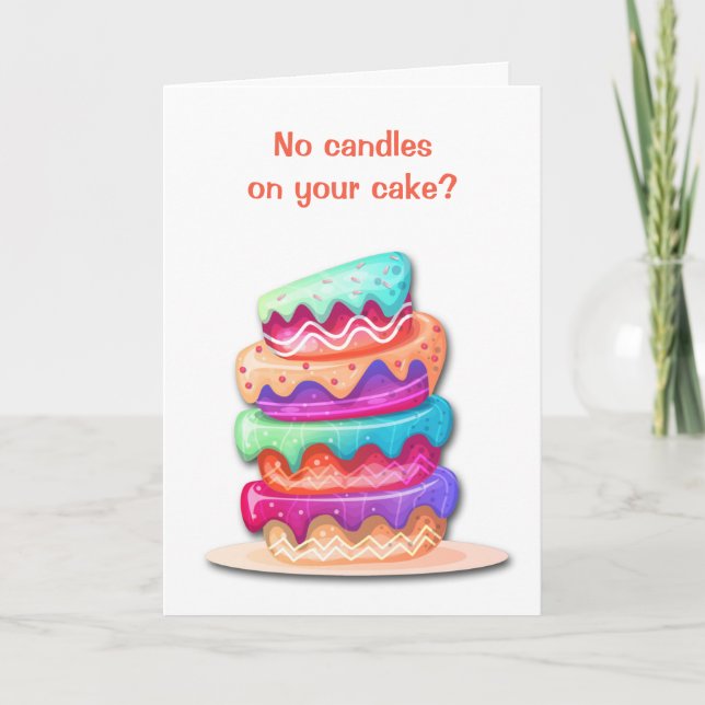 Cartão No Candles Funny Birthday Card (Frente)