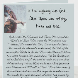 Cartão No começo era Deus