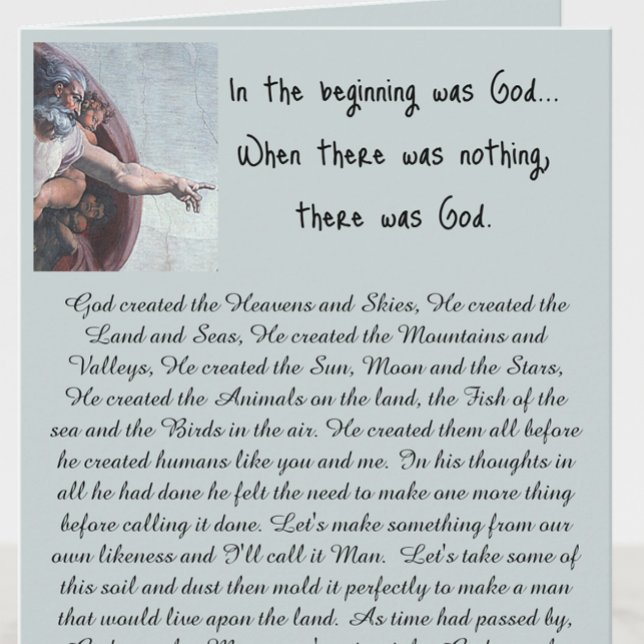 Cartão No começo era Deus (Criador carregado)
