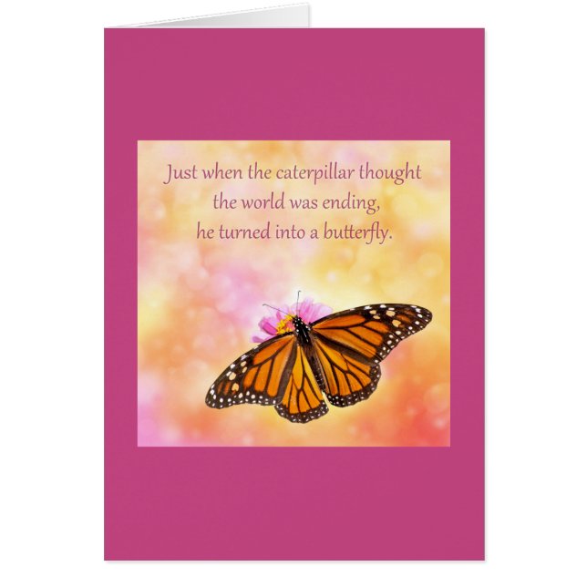 Cartão No exato momento em que o pensamento da lagarta (Frente)