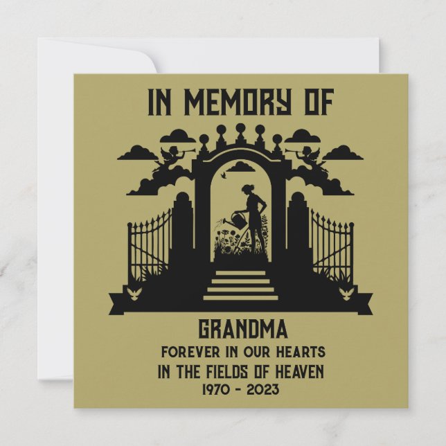 Cartão No Funeral de Jardineiros de Memória (Frente)