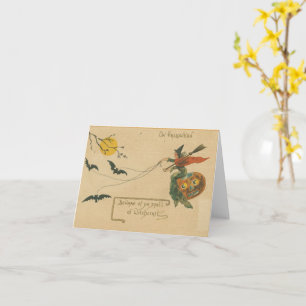 Cartão No Halloween, Cuidado com a Vintage da Bruxaria