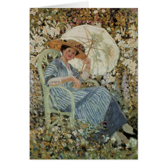 Cartão No Jardim, Giverny de Frederick Frieseke (Frente)