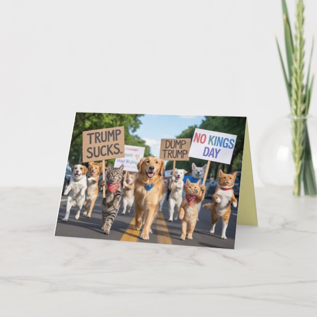 Cartão No Kings Day Pet Protest Card (Frente)