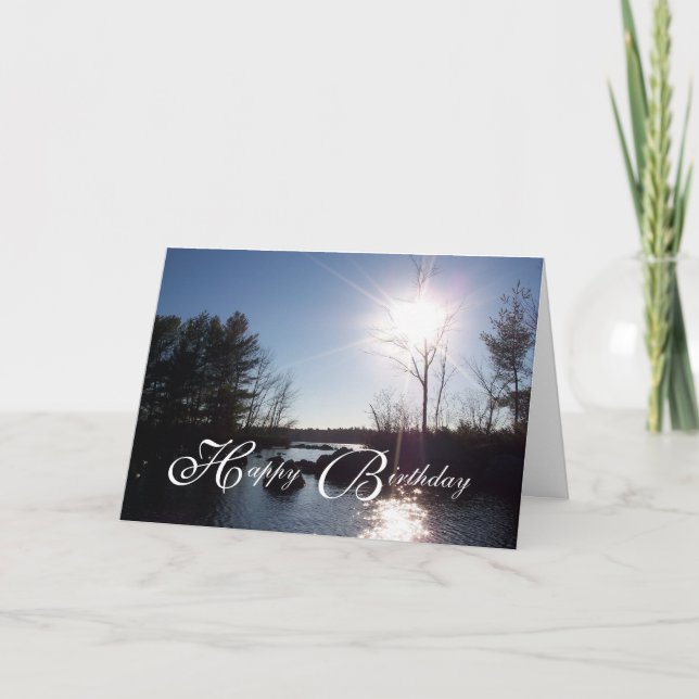 Cartão No lago feliz Pai de aniversário (Frente)