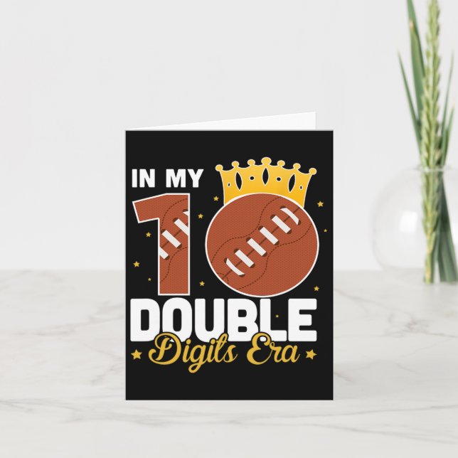 Cartão No meu aniversário de 10 anos da era dos dois dígi (Frente)