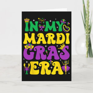 Cartão No Meu Festival da Era de Mardi Gras Carnaval Retr