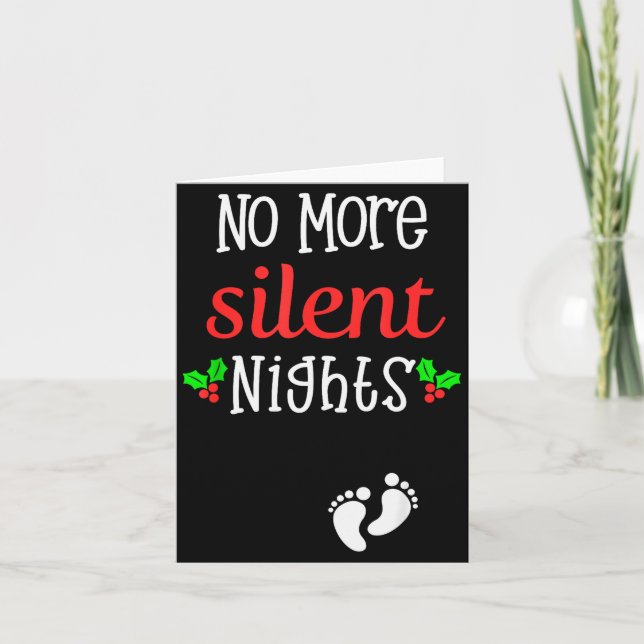 Cartão No More Silent Nights Christmas Pregnancy Announce (Frente)