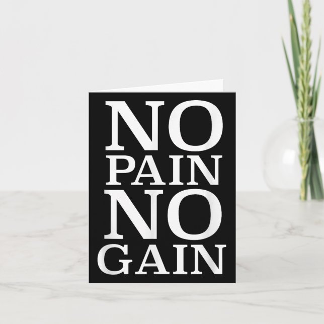 Cartão No Pain No Gain Motivation  (Frente)